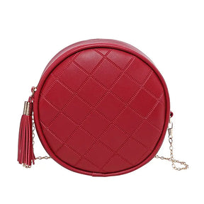 Sac Rond Cuir Chic rouge