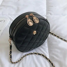 Sac Rond en Cuir Femme noir