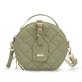 Sac Rond Cuir Languette vert