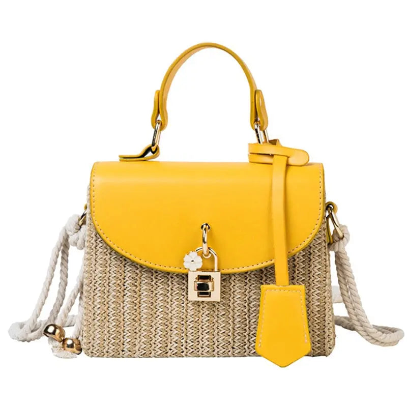 Sac à Bandoulière Fermeture Cadenas Doré jaune