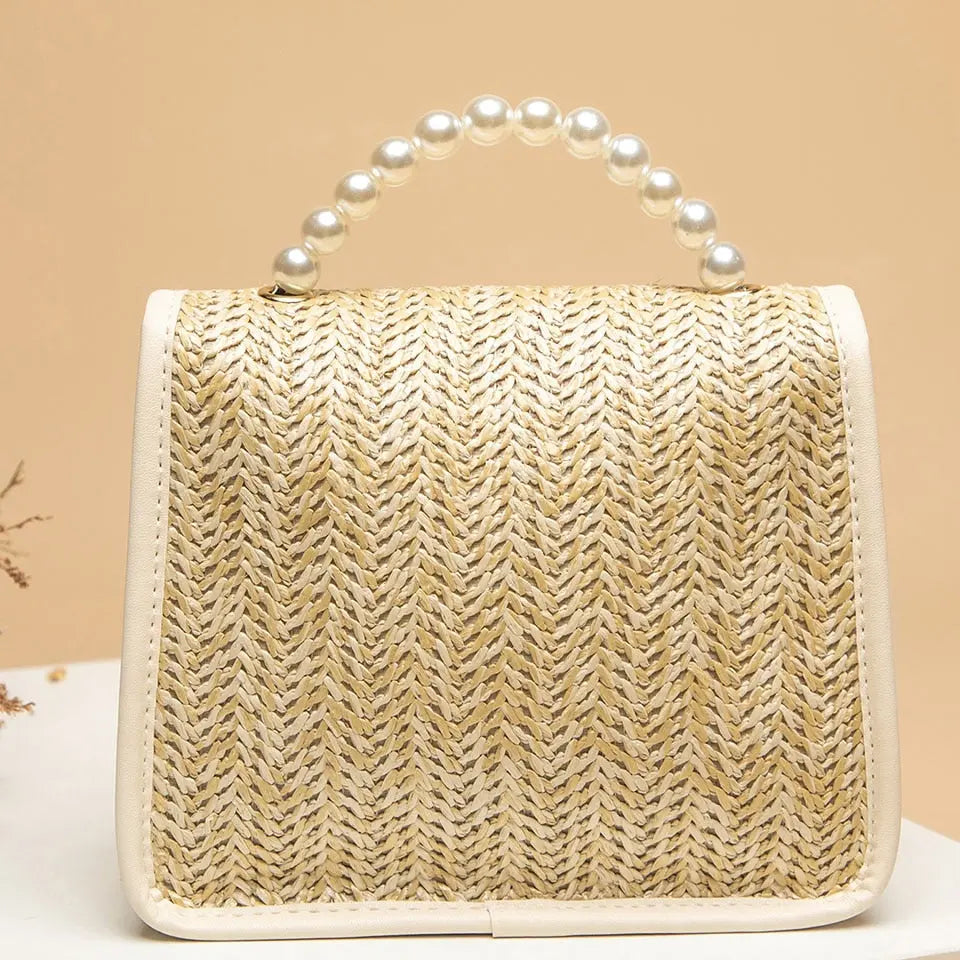 Sac à Main Paille Anse Rond tendance