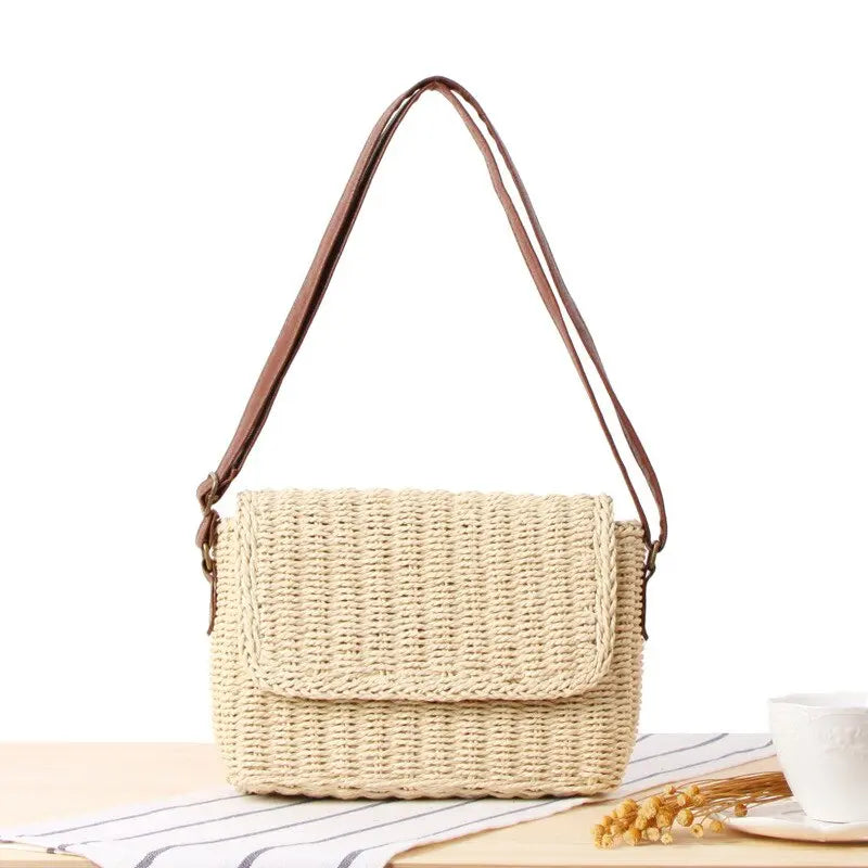 Sac à main en Paille beige