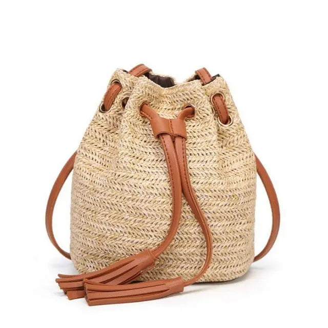 Sac de Plage en Osier brun