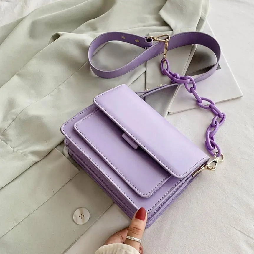 Sac en Cuir à Bandoulière Coloré