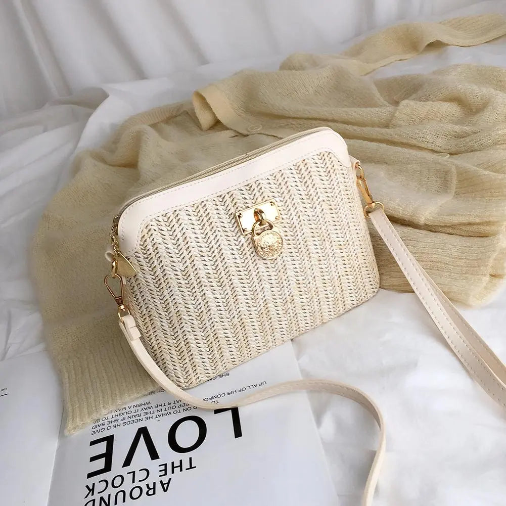 Sac en osier Bohème beige