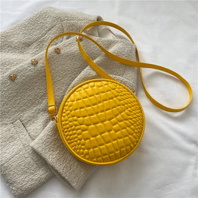 Petit sac en cuir effet crocodile jaune