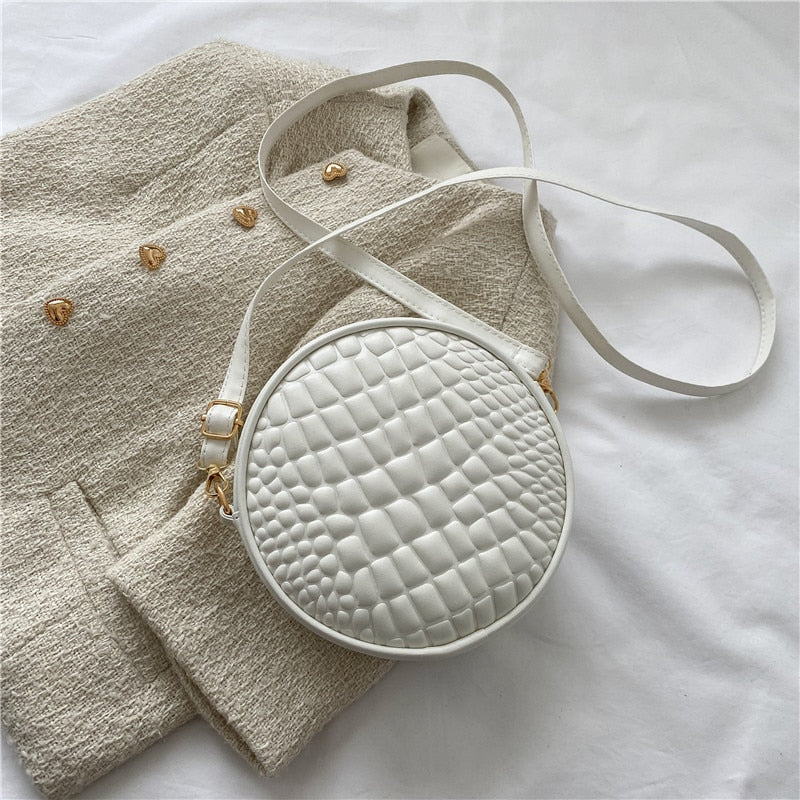 Petit sac en cuir effet crocodile blanc