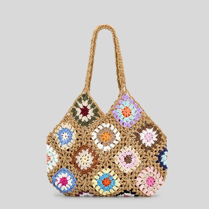Sac à main en crochet motif bohème