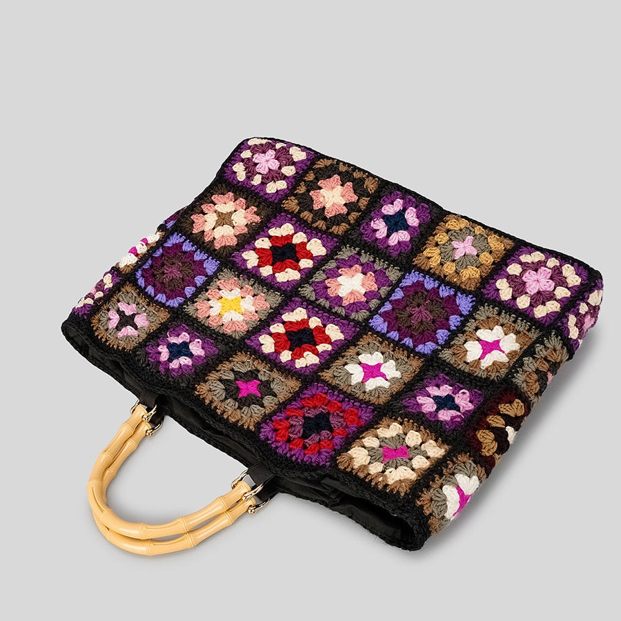 Sac à main en crochet violet femme