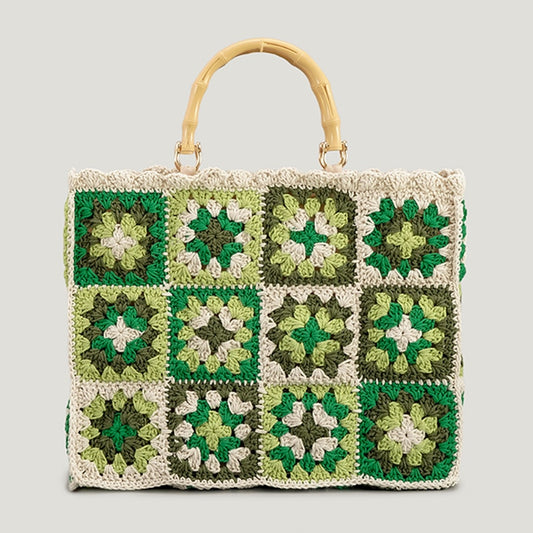 Sac à main en crochet vert