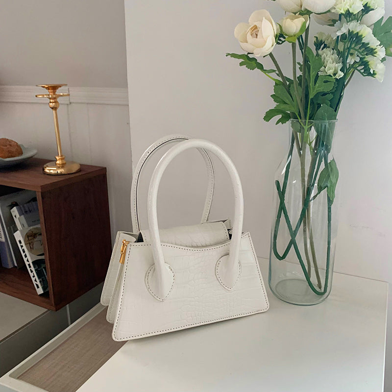 Petit sac à main en cuir blanc