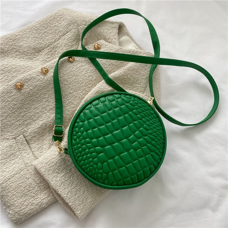 Petit sac en cuir effet crocodile vert