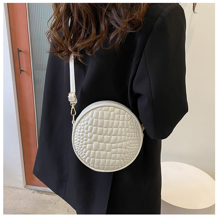 Petit sac en cuir effet crocodile blanc cross body
